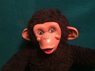 Vintage Zippy Monkey Mr Bim Zip The Chimp Plush Stuffed 18 " Toy Doll Rubber Face