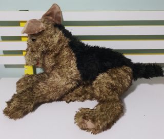 Folkmanis Airedale Terrier Dog Hand Puppet About 46cm Long 30cm Tall