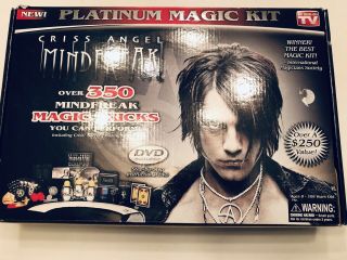 Criss Angel Platinum Magic Kit Mindfreak 350 Tricks W/ Dvd Open Box