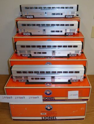 Lionel 39129 Santa Fe Superliner Bi - Level 18  Passenger 4 Car Train Set O Scale