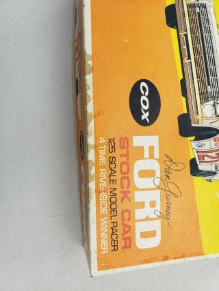 COX 1966 Dan Gurney Ford Galaxie 1/25 scale slot car BOX LID ONLY. 7