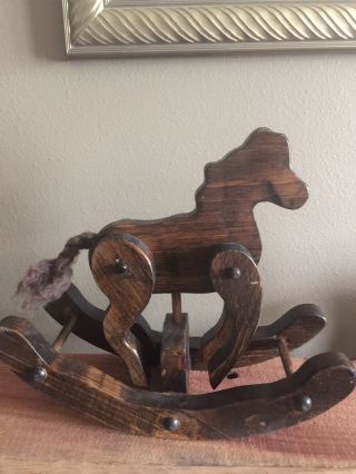 Miniature Wooden Rocking Horse That Makes Clopping/galloping Sounds When Rocks