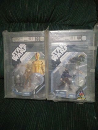 Star Wars 30th Ann.  Concept R2 - D2 & C - 3po Afa 90 & Concept Luke Skywalker Afa 85