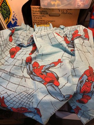 Vintage 1977 Jc Penny Spider - Man Marvel Comics Curtains Set Of 2