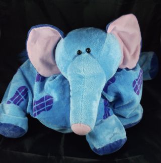Animal Alley Blue Elephant Purple Peanuts Plush Stuffed Pillow Flat Toy 27 "