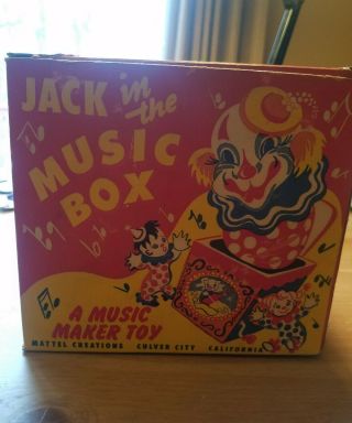 Antique Toy.  Vintage Mattel Jack In The Music Box.