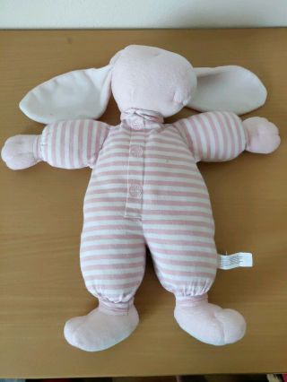North American Bear Sleepyhead Bunny Plush Toy Pink Striped Pjs 14” Sleepy Lovey