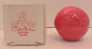 Vintage Crystal Ball Fortune Teller Red Color In White Box