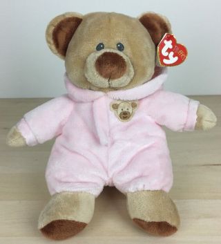 2013 Ty Pluffies Baby Pink Bear 9 " Pajamas Plush With Tag