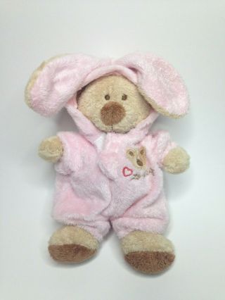 Baby Ty Pluffies Pj Pink Bear Bunny Removable Pajamas Plush Love To Baby 8 "