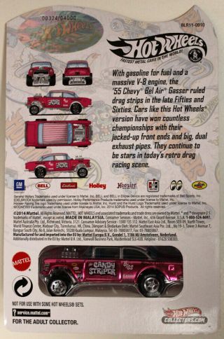 2015 Hot Wheels RLC ' 55 Chevy Bel Air Gasser - Pink Candy Striper 0324/4000 2