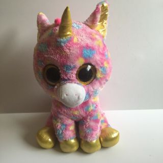 Ty Beanie Boo Fantasia The Unicorn Glitter Eyes Plush Stuffed Animal Large 17”