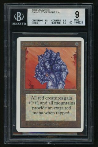 1x Bgs 9 Unlimited Gauntlet Of Might Mtg Unlimited - Kid Icarus -