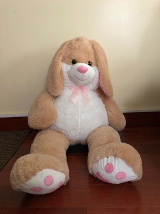 Jumbo Animal Alley Bunny Brown Giant Plush Cuddly Soft 44.  5 Inch Euc
