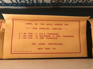 Lionel Train No.  716K 