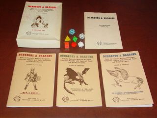 Vintage Dungeons & Dragons White Box Set W/ Dice Oce Collector 
