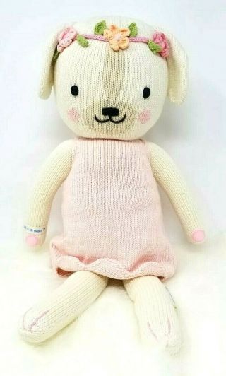 Cuddle,  Kind 20 " Charlotte The Dog Plush Toy Peruvian Cotton Hand Knit Doll