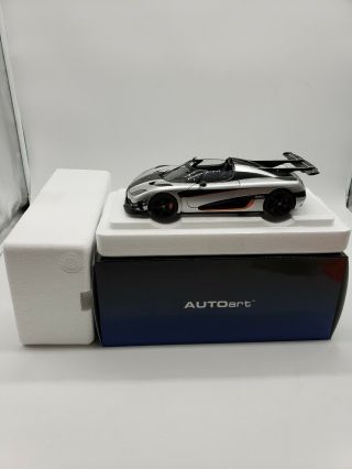 Autoart 1:18 Koenigsegg One:1 Moon Grey Carbon Black Orange Accents 79017 L1