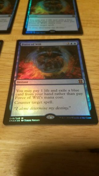 4 MTG Force of Will Eternal Masters NM - Foil 5