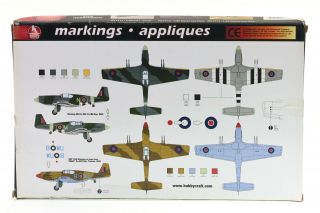 4 off Hobby Craft 1/32 Scale P - 51 Mustang Plastic Model Kits 3