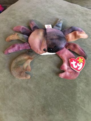 Rare Ty Beanie Baby Claude Crab 1996 (rare Version/pe Pellets/