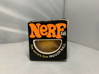 Rare Vtg 1969 Orange Parker Brothers Official Nerf Indoor Ball 95 W/ Box