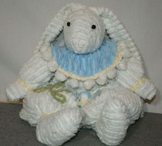 Handmade 21 " White Chenille Fabric Plush Stuffed Bunny Rabbit Floppy Ear Easter