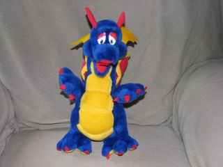 Ganz Stuffed Plush Dragon Blue Red Yellow 13 " Primary Colors