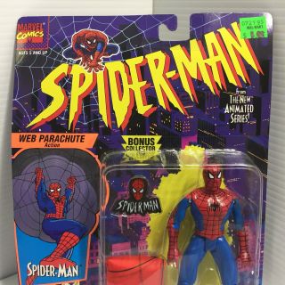 1994 Toy Biz Spider - Man Animated Series Web Parachute Action Marvel Vintage 3