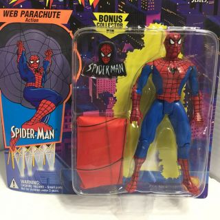 1994 Toy Biz Spider - Man Animated Series Web Parachute Action Marvel Vintage 4
