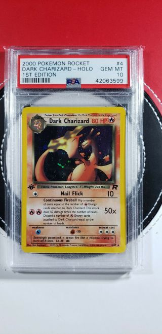 Psa 10 1st Edition Dark Charizard Holo 4/82 2000 Team Rocket Pokemon Gem