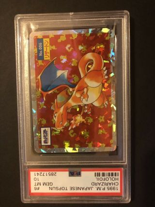 The First Pokemon Charizard 1995 Topsun Holo/ICE Blue Back PSA 10 Gem POP16 3