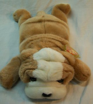 Ty Beanie Buddy Soft Wrinkles Tan & White Plush Stuffed Animal