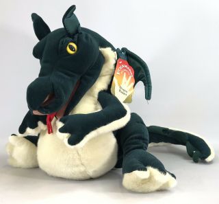 Folkmanis Large Dark Green Dragon Hand Puppet 17” Tall Plush Stuffed Animal