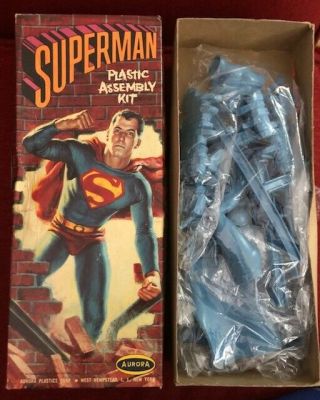 1964 Aurora Superman Model Near Complete Hard To Find Collectible
