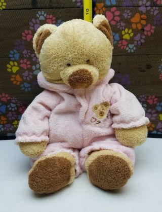 Ty Baby Pluffies Bear In Bunny Pajamas Plush Lovey 14 " Removeable Suit