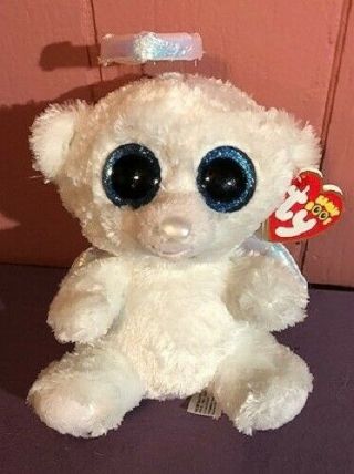 W Tags 2014 Ty Beanie Boos Halo Plush Blue Sparkly Eyes Iridescent Wings 6 "