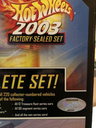 Hot Wheels 2003 Complete Set Factory