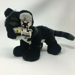Neopets Shadow Kougra Plush Stuffed Animal Black Gray 2003 Tag Attached
