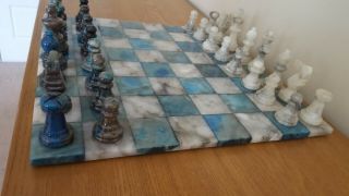 Chiellini Blue and Ivory Marble Chess Set 2