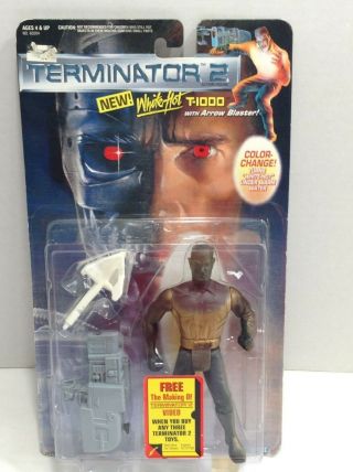 Terminator 2,  White Hot T - 1000 Terminator Action Figure 1991 Kenner Moc