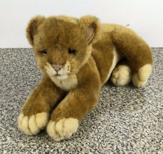 Hansa Lion Cub Laying 4758 Plush Realistic Stuffed Animal 10 "