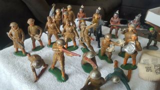 Metal Army Men Vintage Military Wwii British Doughboys Soldiers,  4 Indians