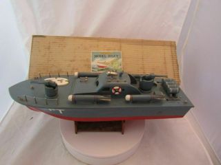 WWII ITO WOODEN PT BOAT MOTORIZED MADE IN JAPAN 1950 ' S 2