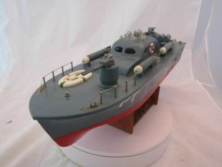 WWII ITO WOODEN PT BOAT MOTORIZED MADE IN JAPAN 1950 ' S 4