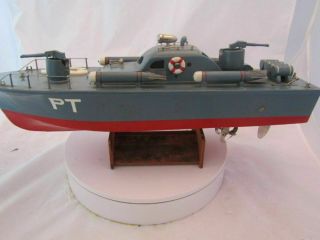 WWII ITO WOODEN PT BOAT MOTORIZED MADE IN JAPAN 1950 ' S 8