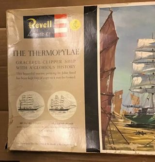 1971 REVELL “THE THERMOPYLAE” LARGE PLASTIC CLIPPER SHIP MODEL KIT LENGTH 34” 5