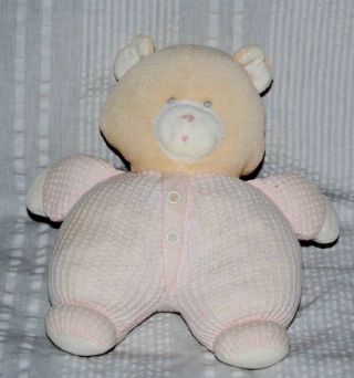 Eden Pink Teddy Bear Thermal Waffle Weave Plush Baby 