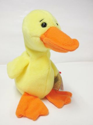 Ty Beanie Baby - Quackers,  The Duck - Rare Indonesian Made Tags