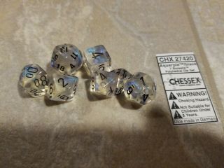 Chessex Dice Chx 27420 Aquerple W/black 7 Borealis Polyhedral Die Set